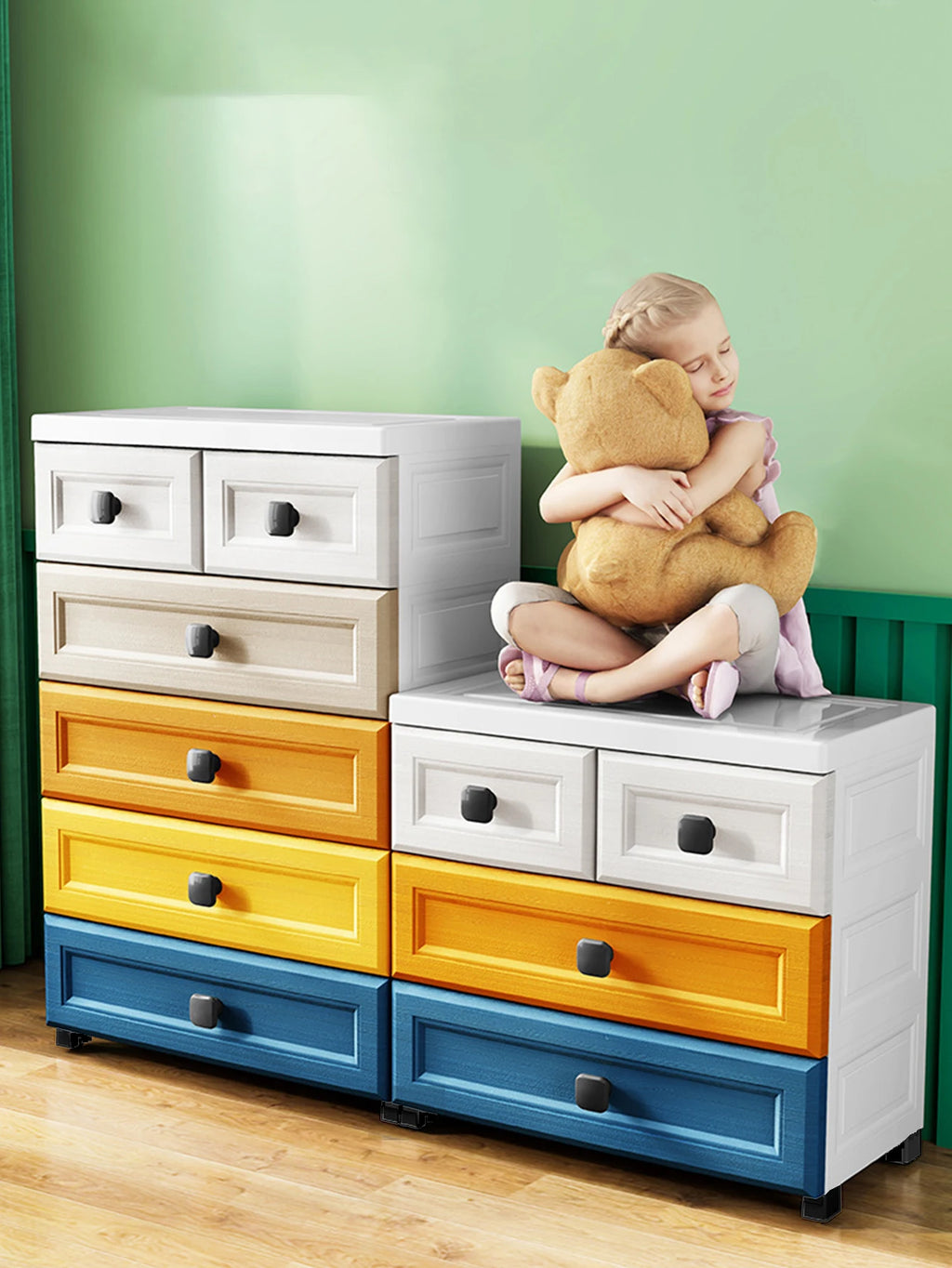 Storage Cabinet with Drawers with Wheels