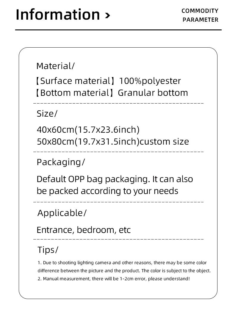 Multi-purpose Mat Moisture Absorption, Machine Washable