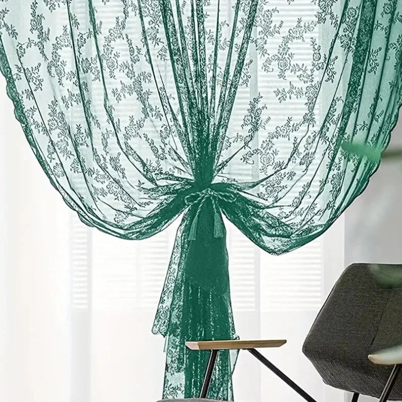 Classic Embroidered Woven Lace Window Sheer