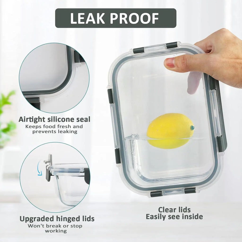10-Pack Glass Meal Prep Containers