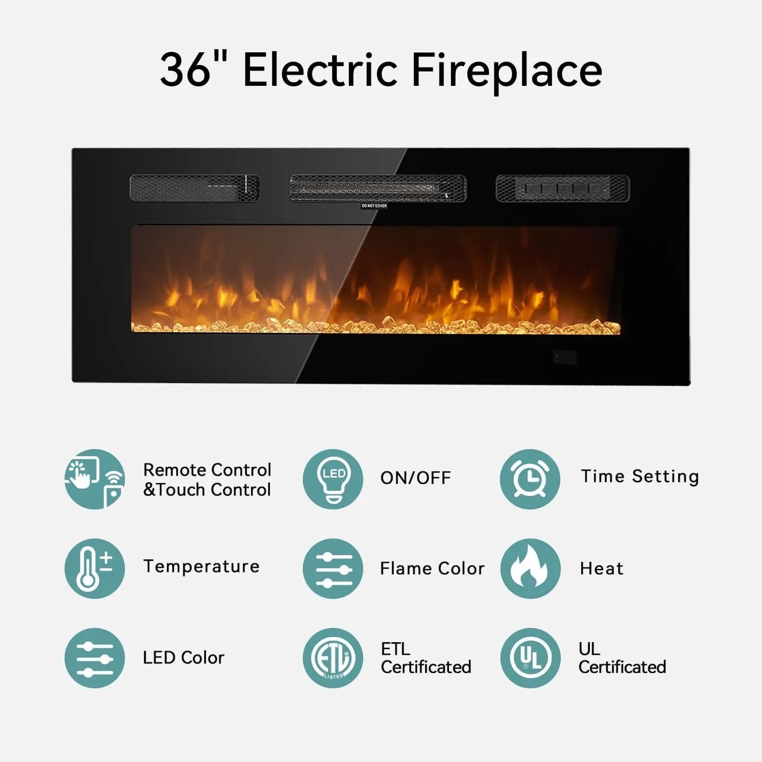 70'' Floating TV  Electric Fireplace