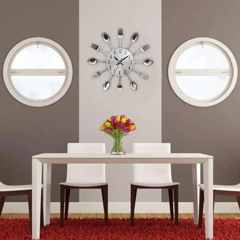 Kitchen Wall Clock Spoon Fork