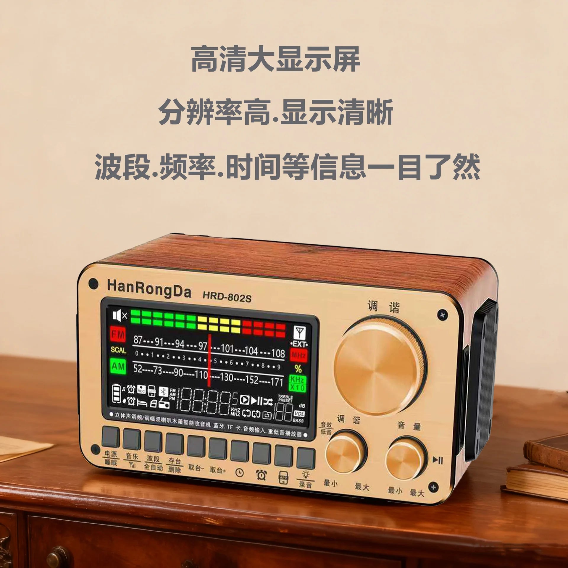FM SW Radios Bluetooth 5.2 Dual Speaker Digital display Alarm Clock