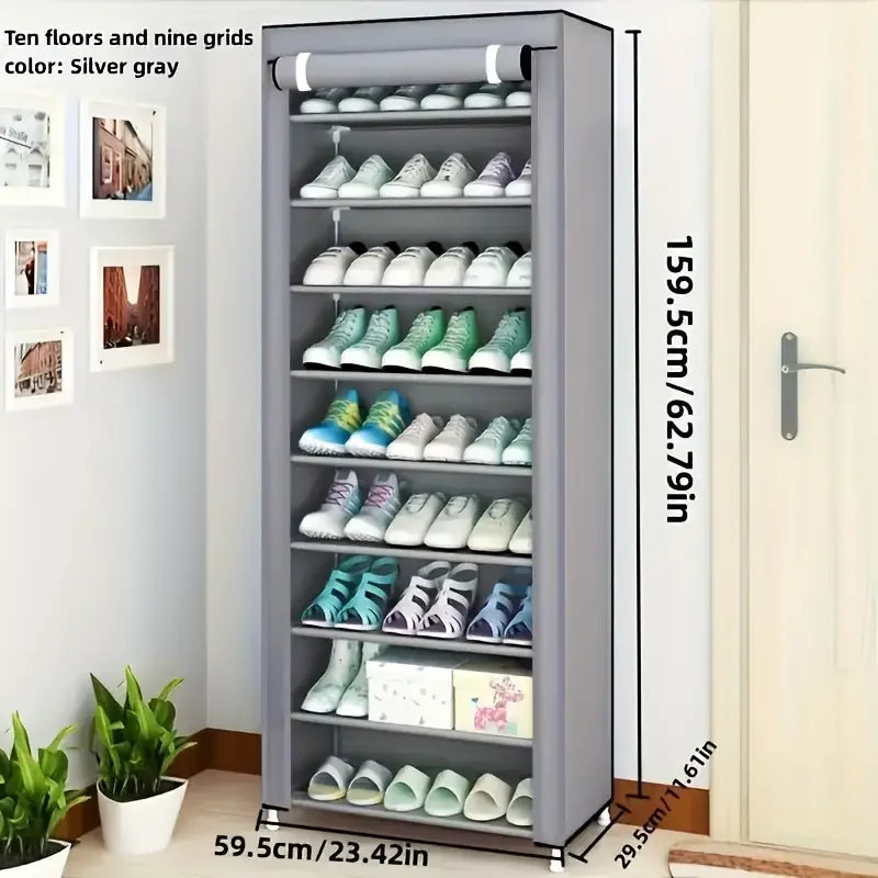 Black Multi-Functional 5/8/10-Tier Shoe Organizer - Storage