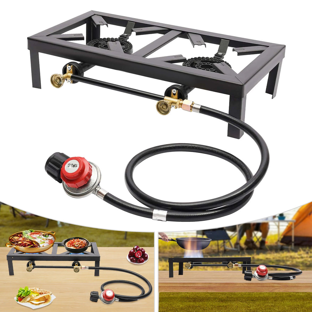 Portable Double Burner Outdoor Gas Stove