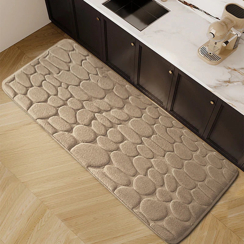 Thickened embossed water and oil absorbent carpet flannel
