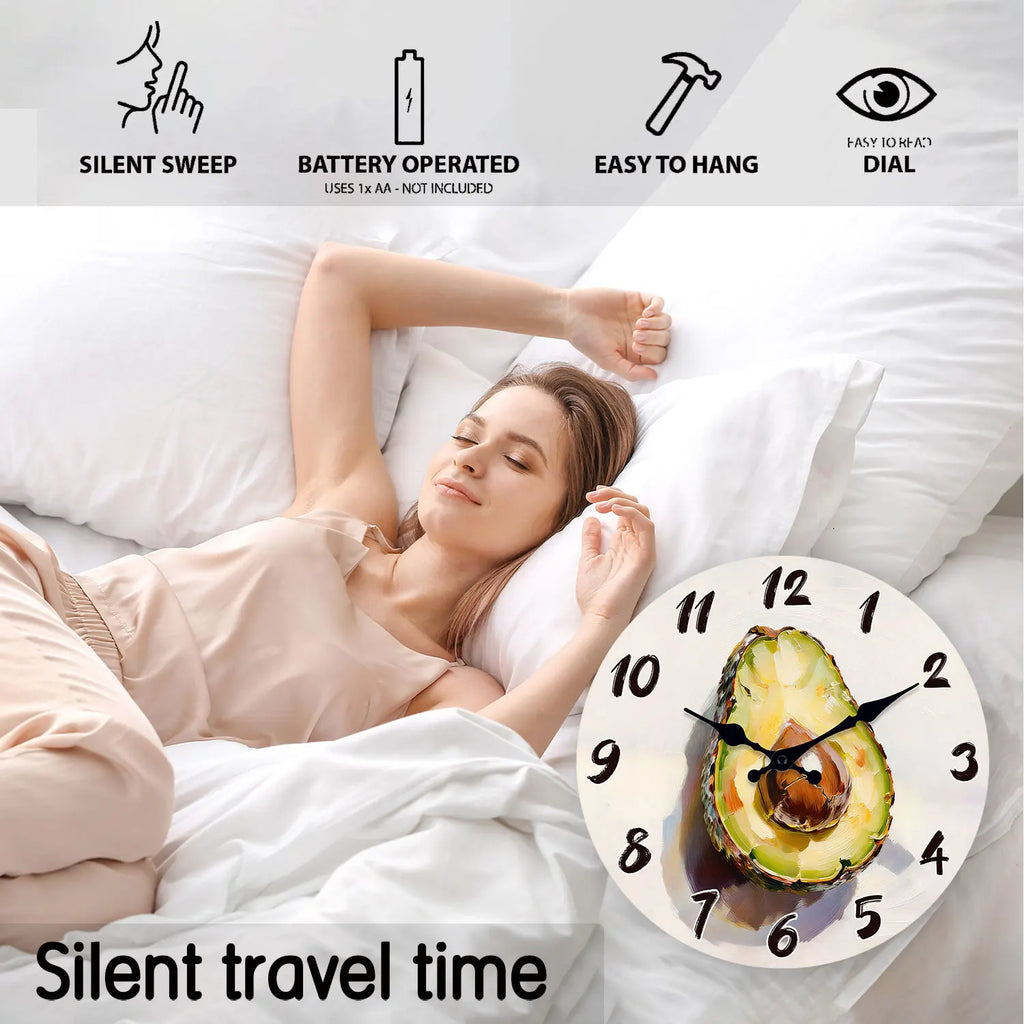 Avocado Pattern Wooden Wall Clock