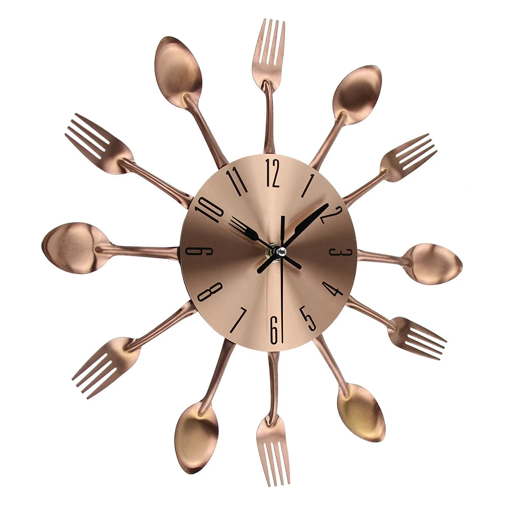 Kitchen Wall Clock Spoon Fork