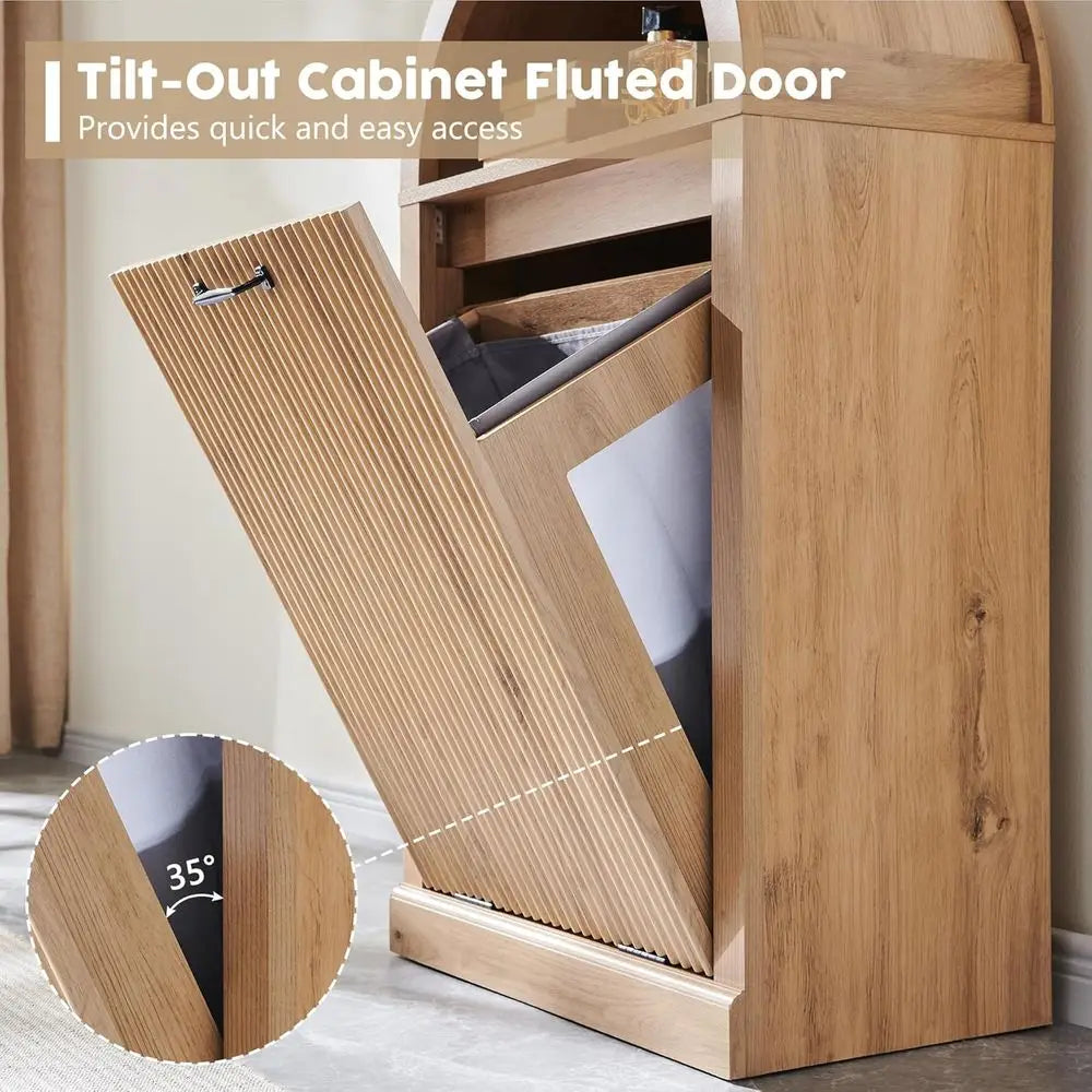 Arched Tilt-Out Trash Can Cabinet