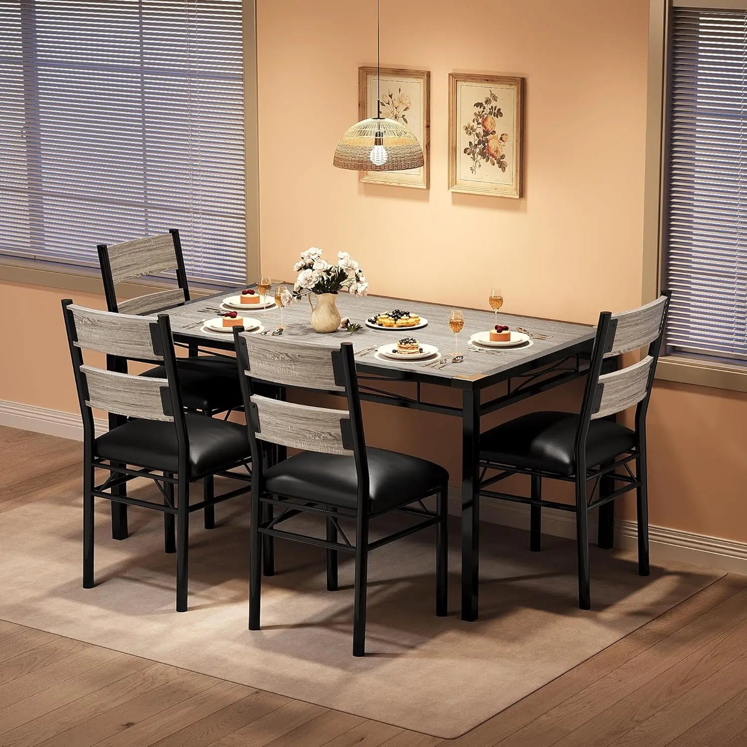 Kitchen Table with 4 Upholstered Chairs