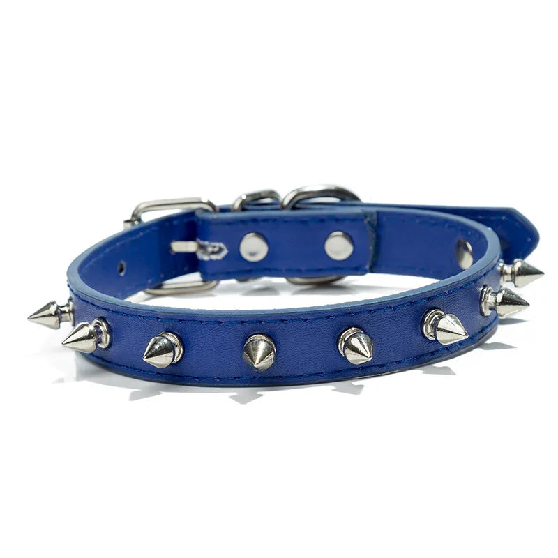 Harp Spiked Studded Leather Dog Collar