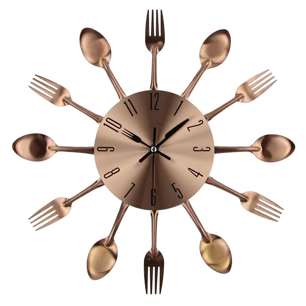 Kitchen Wall Clock Spoon Fork
