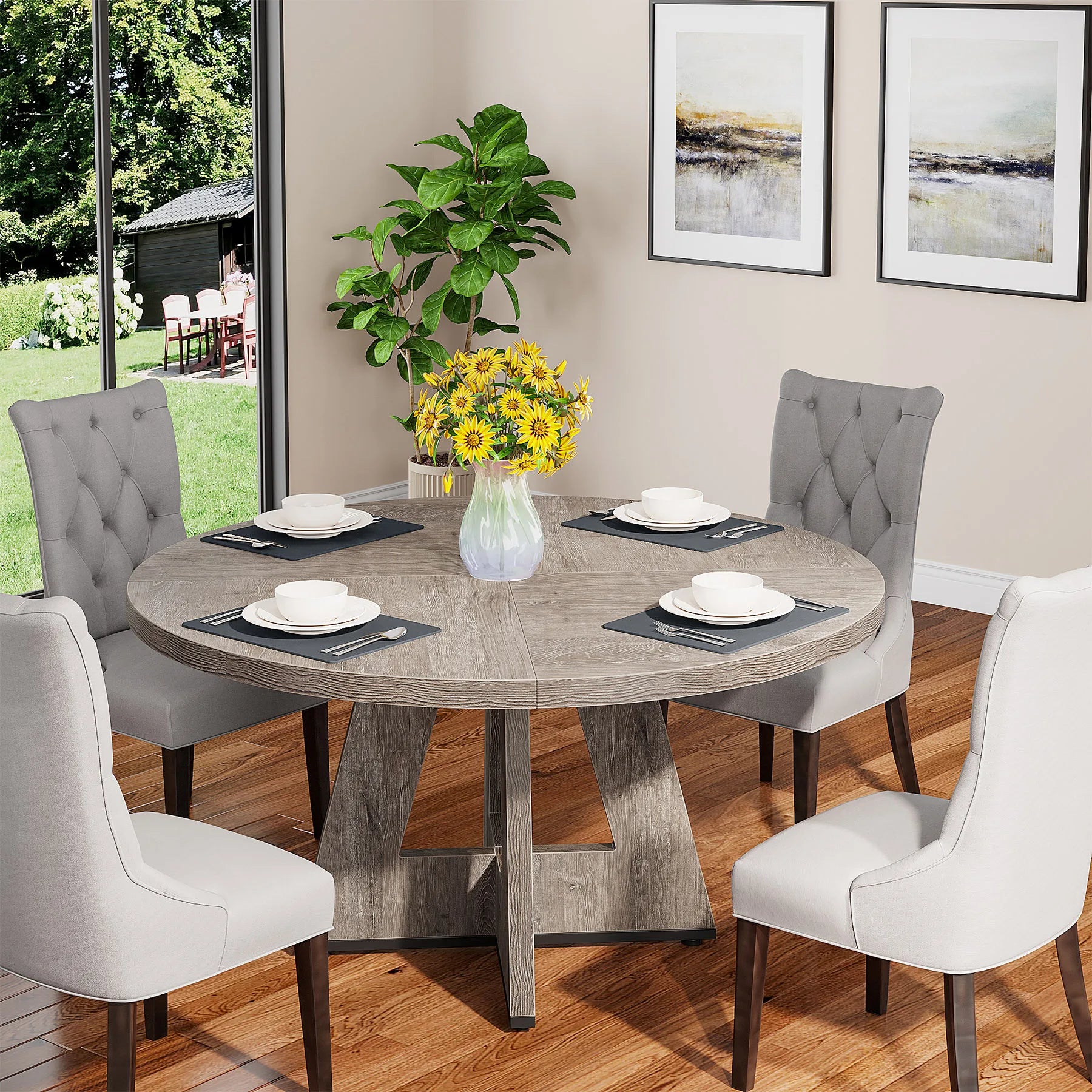 Round Dining Table for 4,
