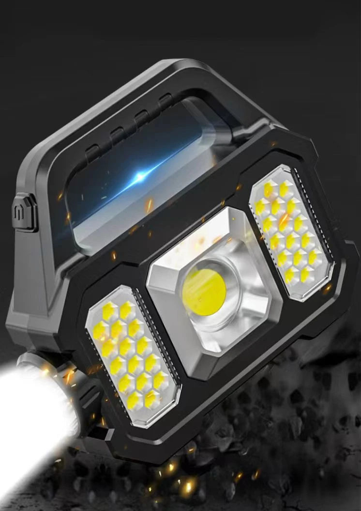 Solar Rechargeable Flashlight Zoomable Waterproof ,Can Charge Mobile Phone