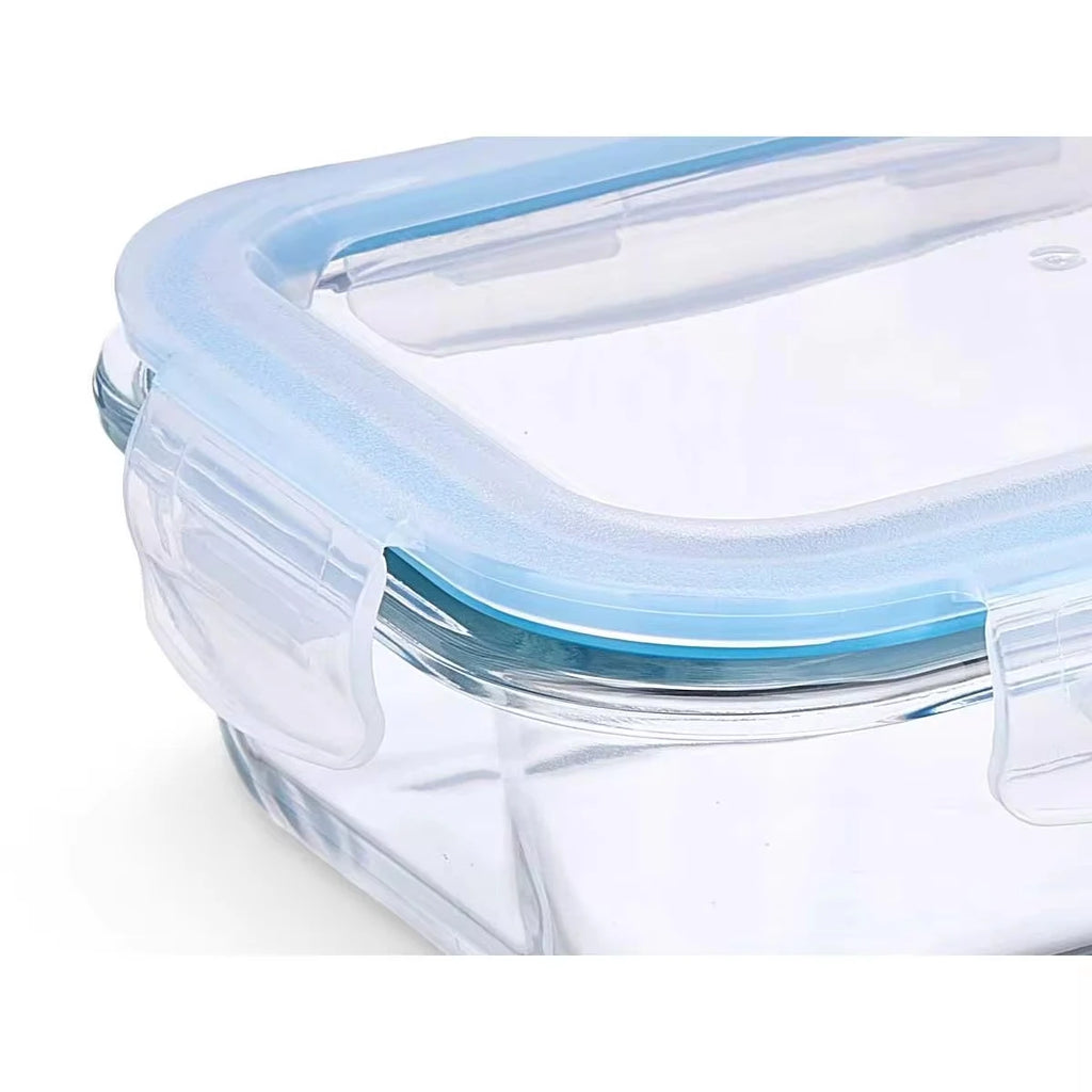 Rectangular  Set of 4 Glass Containers