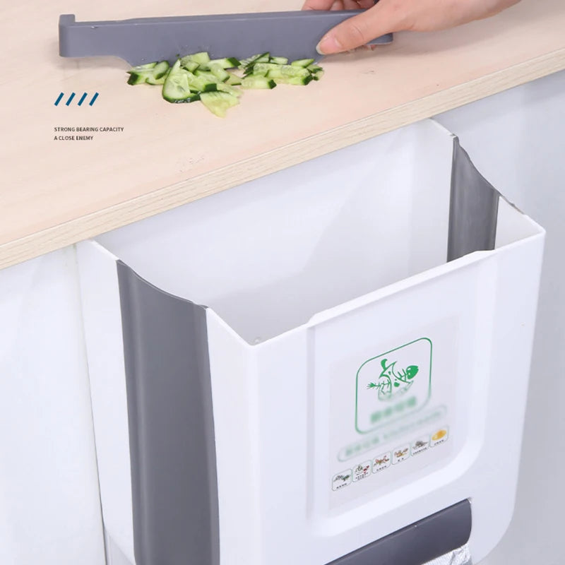 Kitchen Folding Trash Can Cabinet Door Mounted