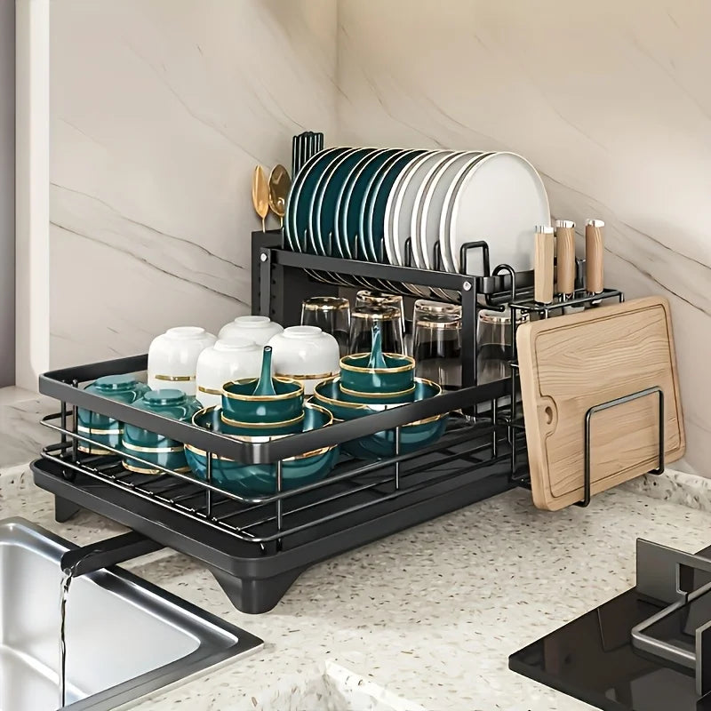 Drain Rack with Water Tray