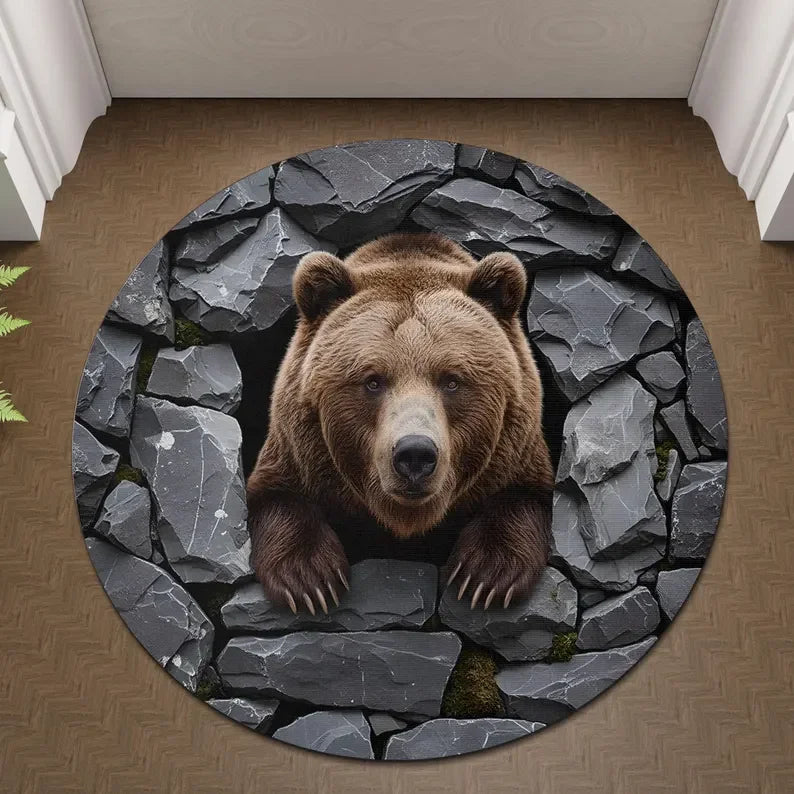 Fantasy Dragon 3D Round Carpet