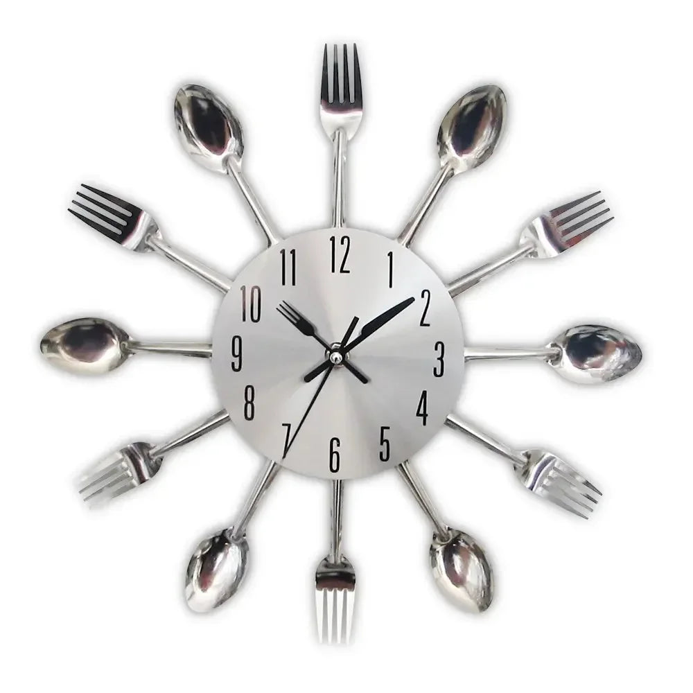 Kitchen Wall Clock Spoon Fork