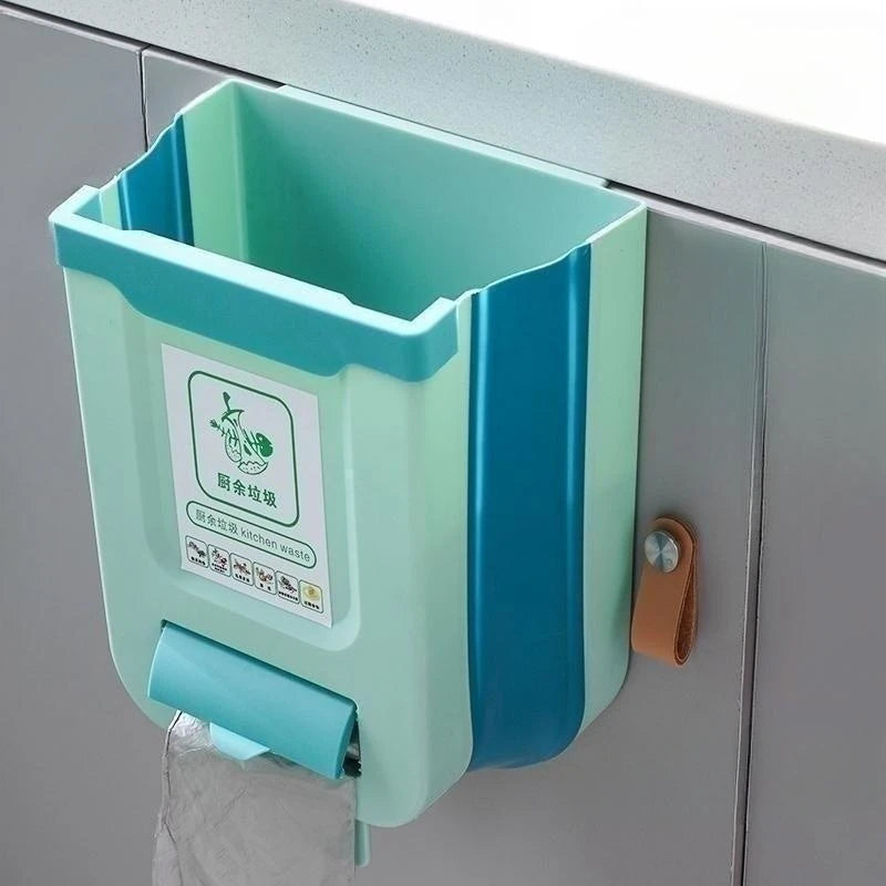 Kitchen Folding Trash Can Cabinet Door Mounted