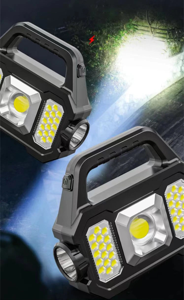 Solar Rechargeable Flashlight Zoomable Waterproof ,Can Charge Mobile Phone