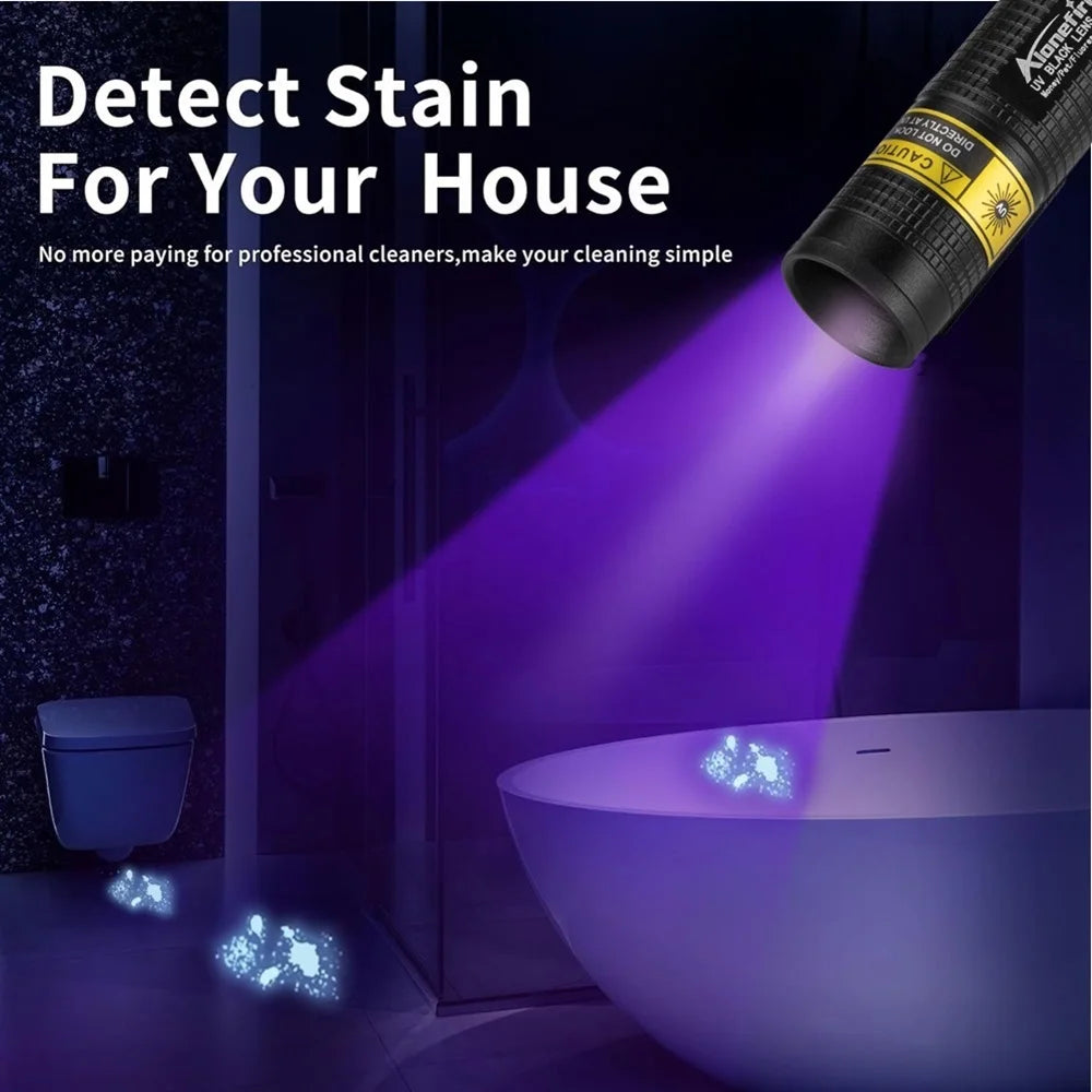 Mini UV Led Blacklight Flashlight Rechargeable, Pet Stain Leakage Marker