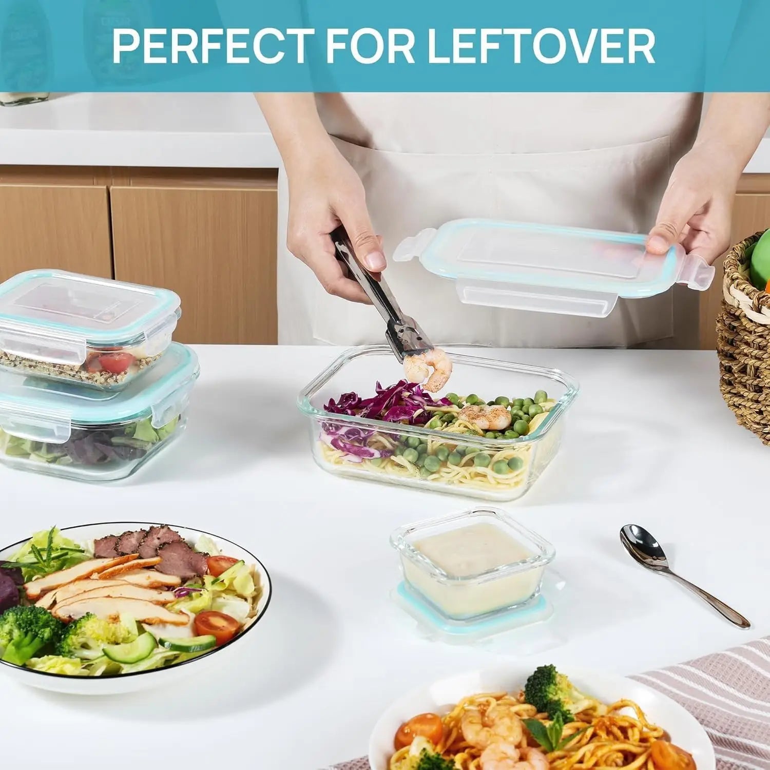 8-Pack Glass Food Storage Containers