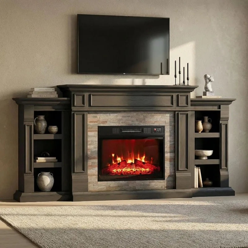 Electric Fireplace with Mantel