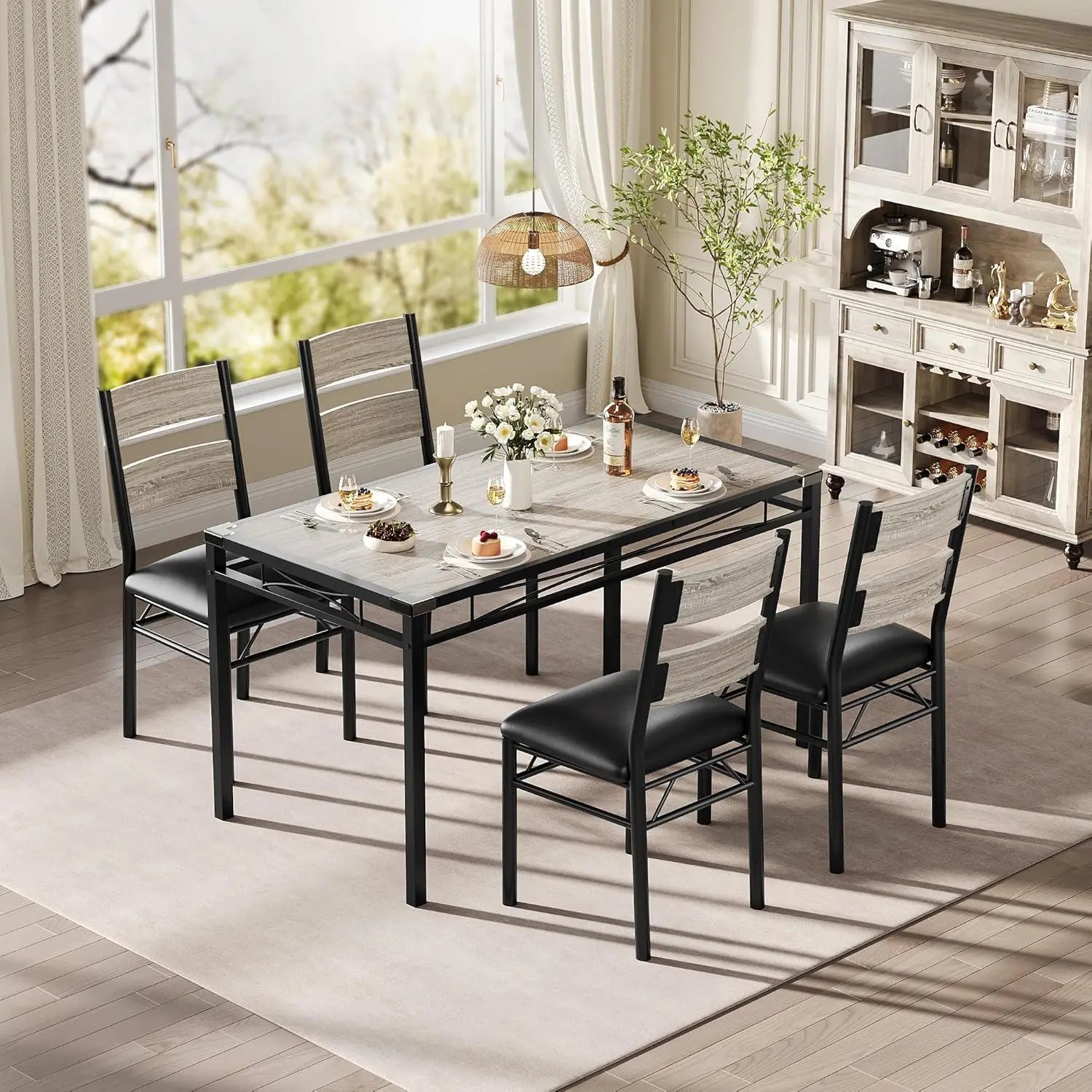 Kitchen Table with 4 Upholstered Chairs