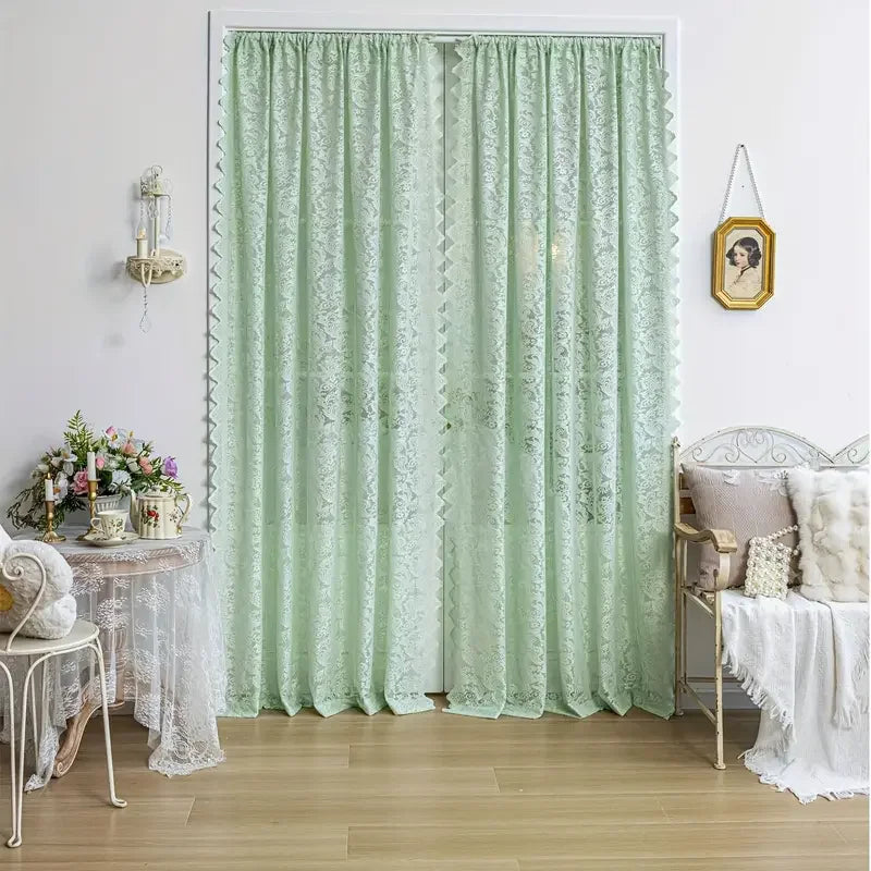 Classic Embroidered Woven Lace Window Sheer