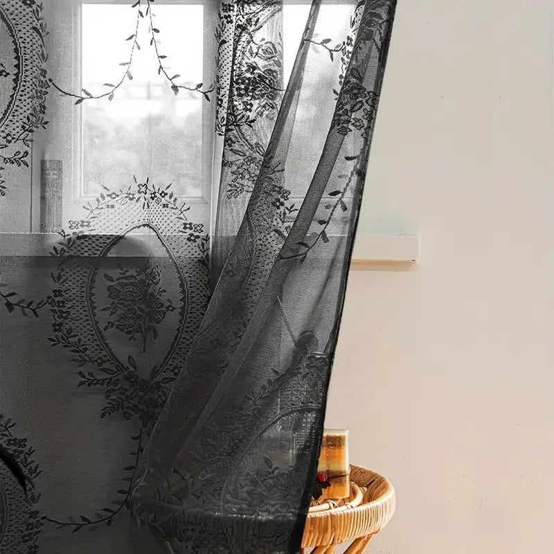 Classic Embroidered Woven Lace Window Sheer