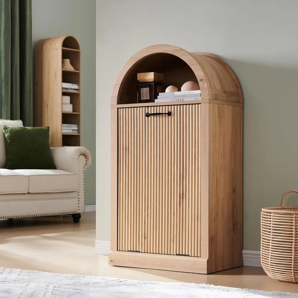 Arched Tilt-Out Trash Can Cabinet