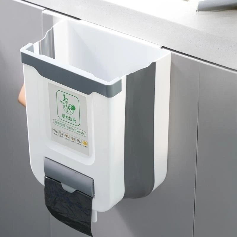 Kitchen Folding Trash Can Cabinet Door Mounted