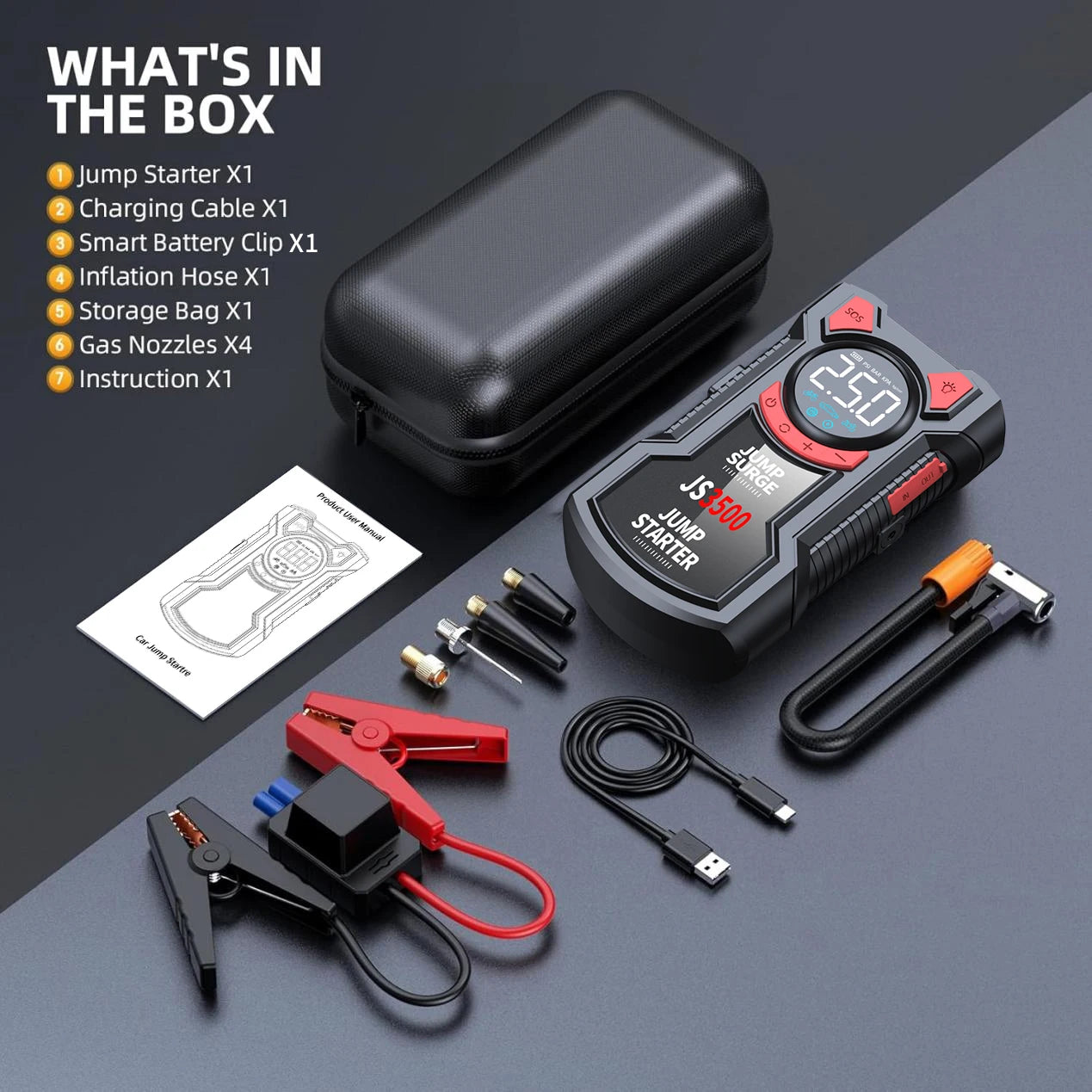 l Air Pump Jump Starter, Digital Tire Inflator