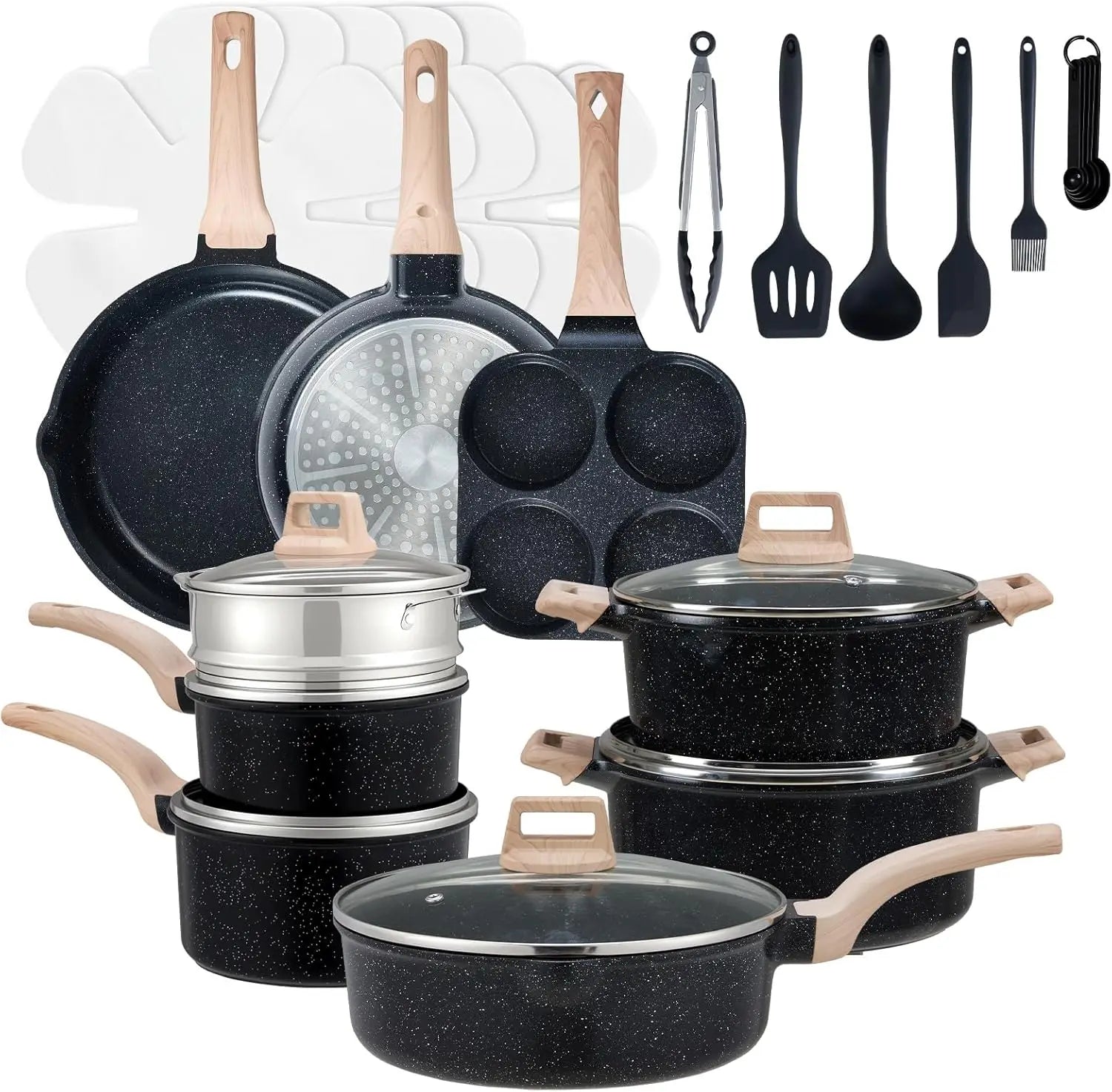 25-Piece Nonstick Cookware Set Induction
