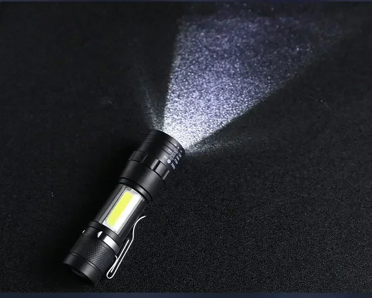 Mini Portable Flashlight Zoomable Rechargeable