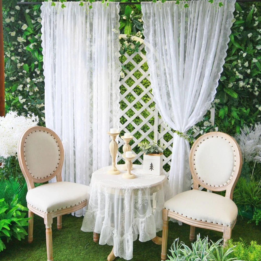 2 Panels Vintage Lace Long-Romantic Flowers