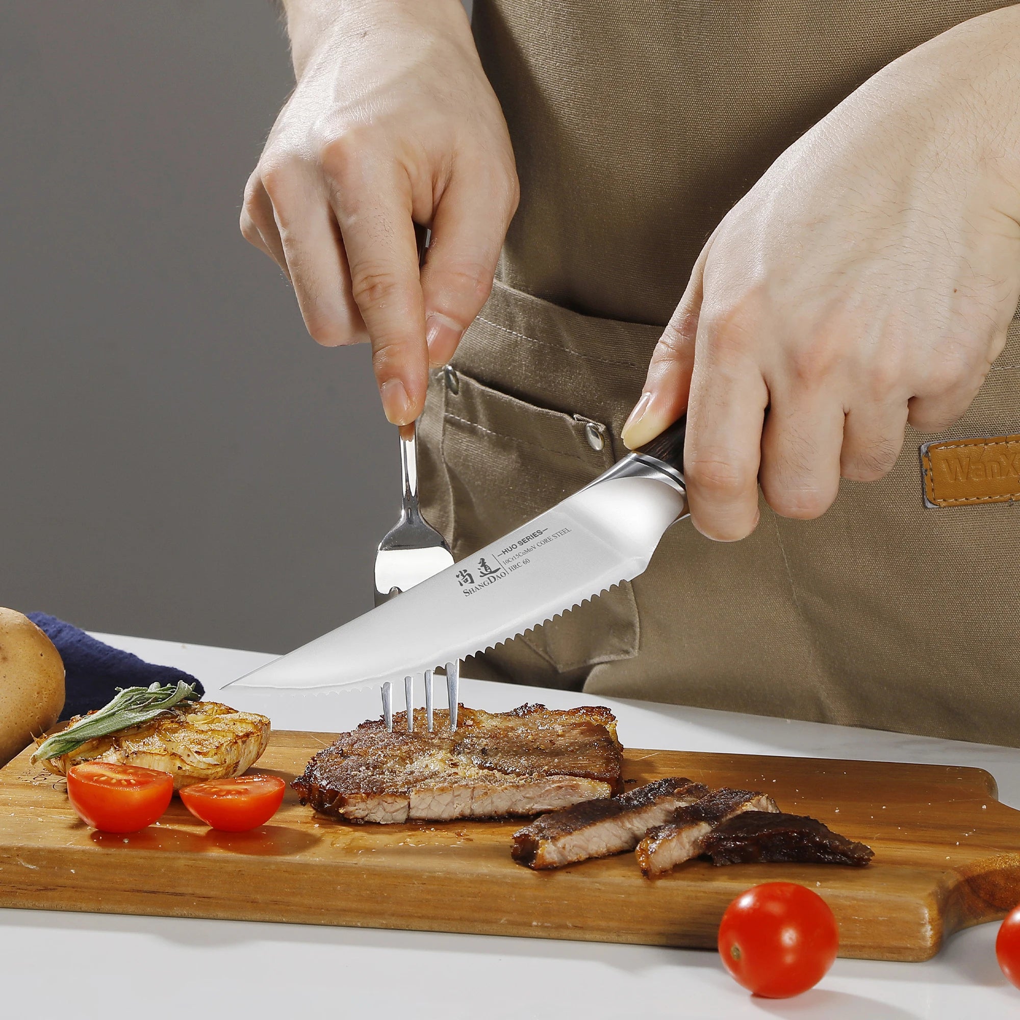 Steak Knife ,High Carbon Steel with Pakkawood Handle