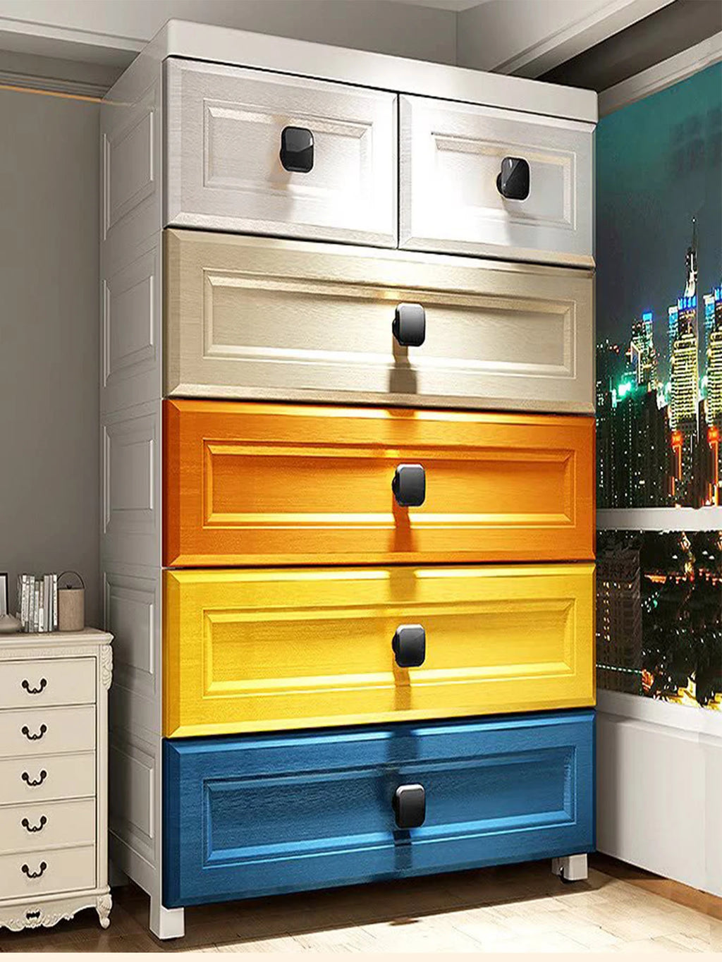 Storage Cabinet with Drawers with Wheels