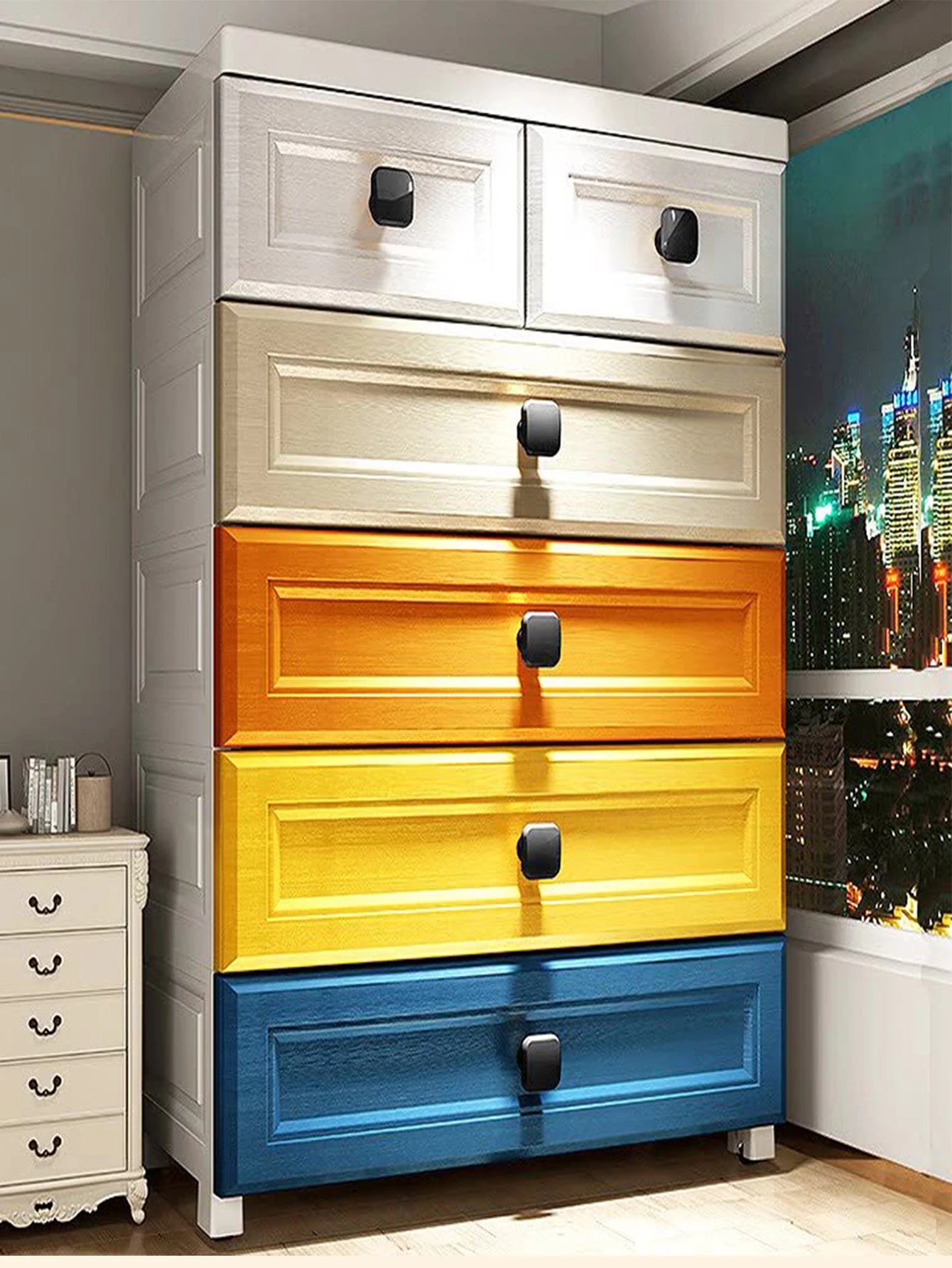 Storage Cabinet with Drawers with Wheels