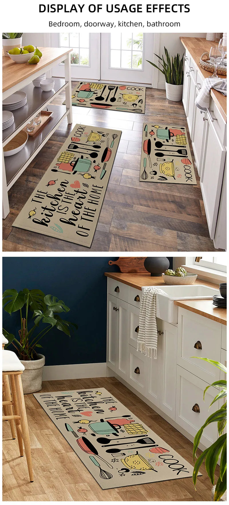knife and fork kitchen waterproof door mat
