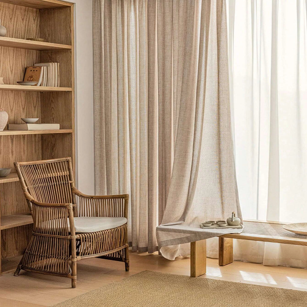 1pc Japanese Style Linen Curtain ,Light Filtering