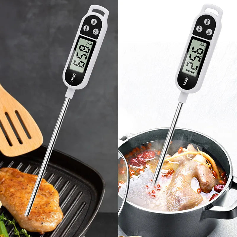 Stainless steel probe digital kitchen thermometer