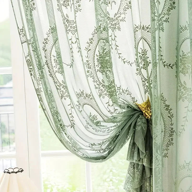 Classic Embroidered Woven Lace Window Sheer