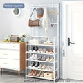 A clothes hanger and shoe rack