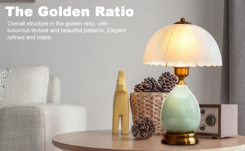 Ceramic Table Lamp 3-Color Dimmable