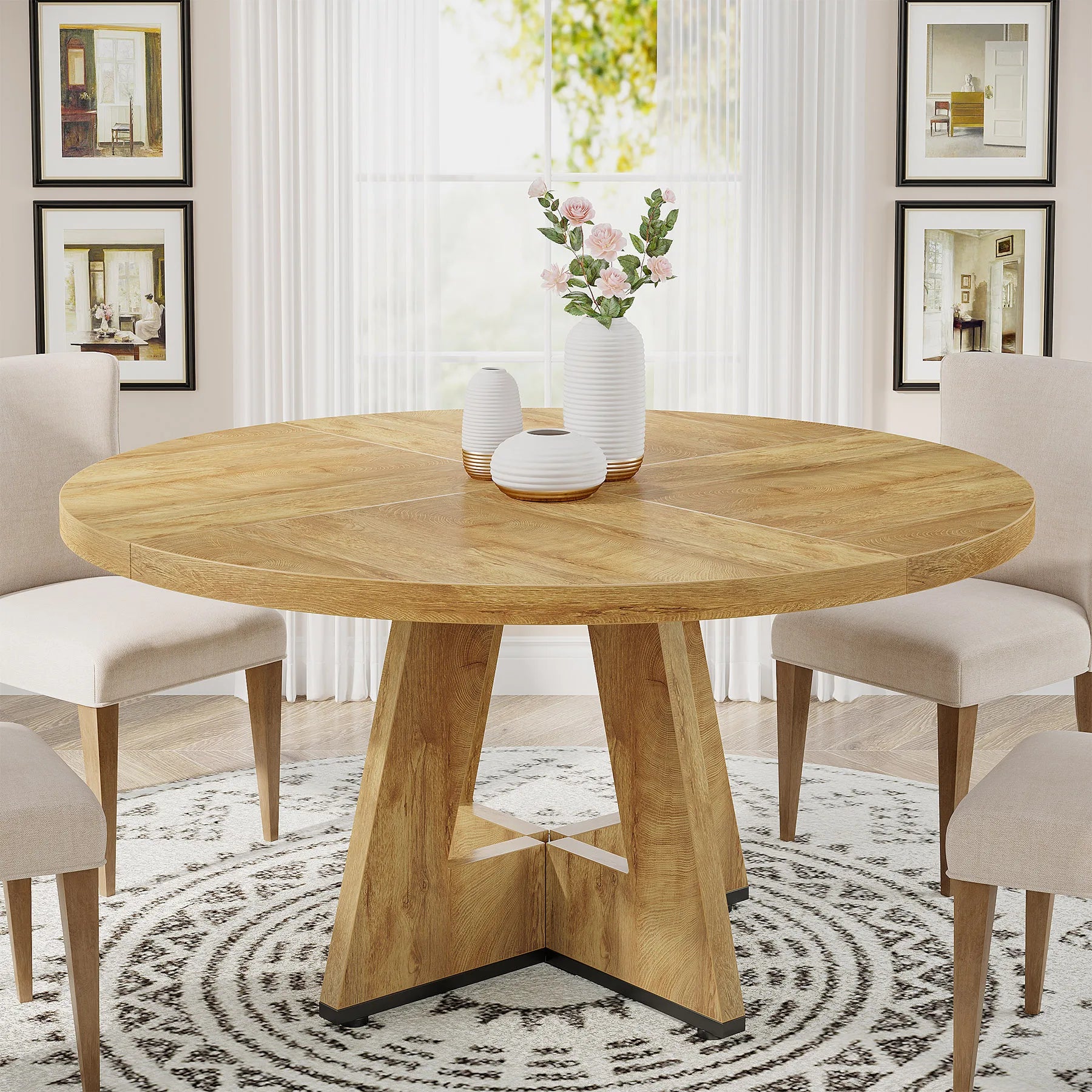Round Dining Table for 4,