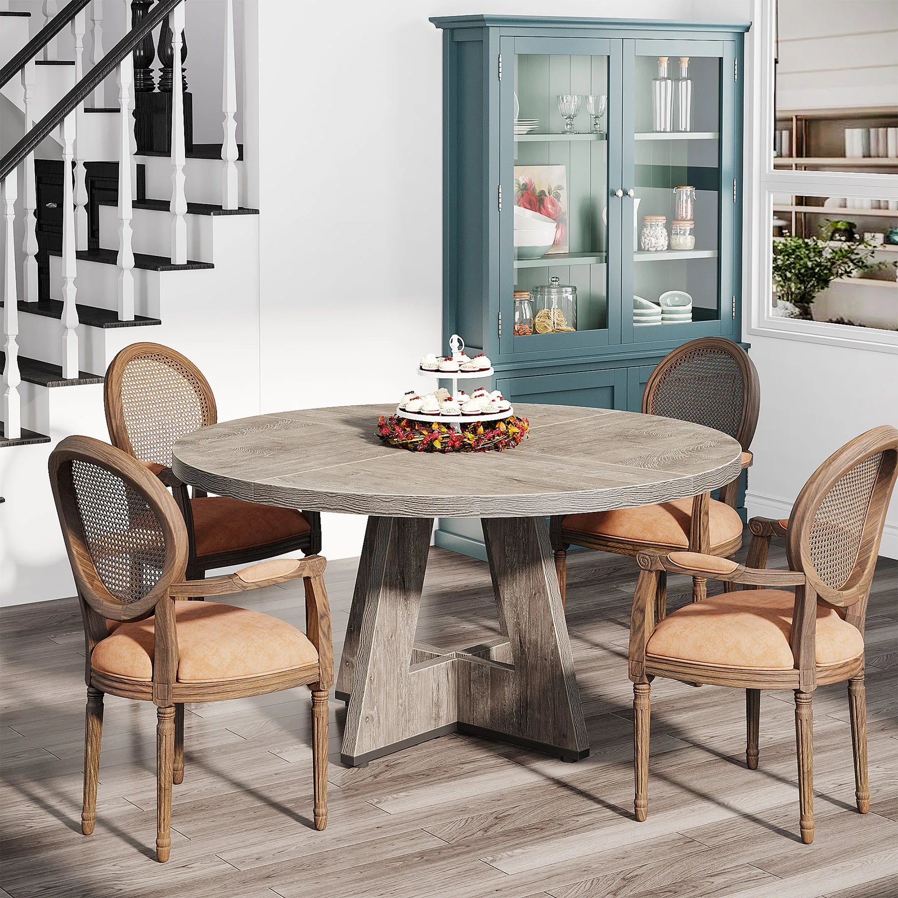 Round Dining Table for 4,