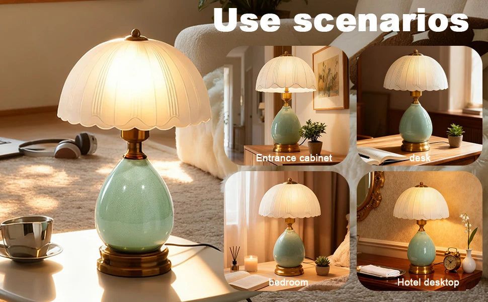 Ceramic Table Lamp 3-Color Dimmable