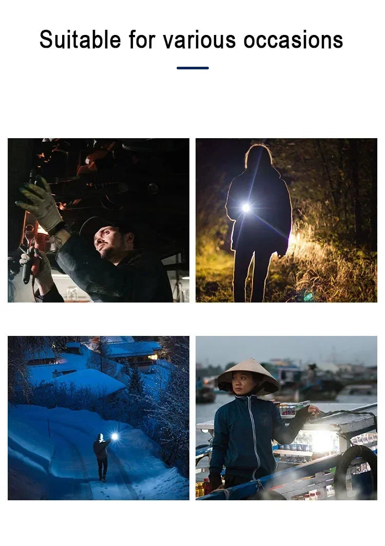 Mini Portable Flashlight Zoomable Rechargeable